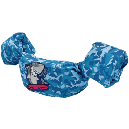 Basic Kids Swim Float Vest 30-50 lbs Camo Shark - SportsLinque